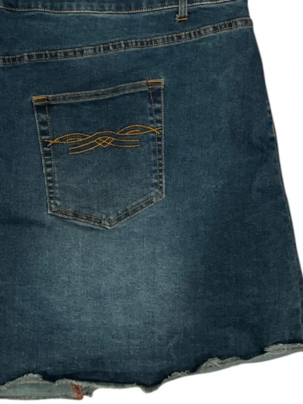 Frye and Co. Women’s Denim Mini Skirt Size 22W Raw Frayed Hem plus size skirt
